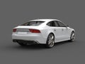 Super modern white business car - rear view Royalty Free Stock Photo