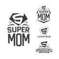 Super mom emblem Royalty Free Stock Photo