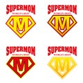 Super Mom hero Logo Supehero Letters