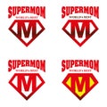 Super Mom hero Logo Supehero Letters Royalty Free Stock Photo
