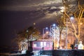 Super Moon Above A Small Town In Country Turkey Royalty Free Stock Photo