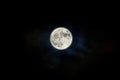 Super Moon 2016, bright, cloudy colored sky, close up Royalty Free Stock Photo