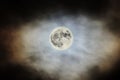 Super Moon 2016, bright, cloudy colored sky, close up Royalty Free Stock Photo