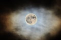 Super Moon 2016, bright, cloudy colored sky, close up Royalty Free Stock Photo