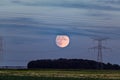 Super moon at the end of september 2023, full harvest moon, larger and brighter, perigee Royalty Free Stock Photo