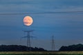 Super moon at the end of september 2023, full harvest moon, larger and brighter, perigee Royalty Free Stock Photo