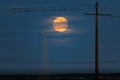 Super moon at the end of september 2023, full harvest moon, larger and brighter, perigee Royalty Free Stock Photo