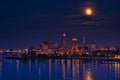 Super moon over Cleveland Royalty Free Stock Photo