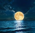 Super moon over water