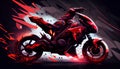 Super moto bike red black Colored Royalty Free Stock Photo