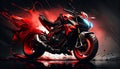 Super moto bike red black Colored Royalty Free Stock Photo