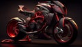 Super moto bike red black Colored Royalty Free Stock Photo