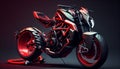 Super moto bike red black Colored Royalty Free Stock Photo