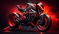 Super moto bike red black Colored Royalty Free Stock Photo