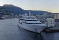 The Super Motor Yacht Katara berthed against the Quay at the Bergen Waterfront