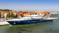 Super Motor Yacht moored in Venice Royalty Free Stock Photo