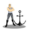 Super Navy Anchor Mascot