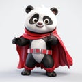 Superhero Panda Bear: Playful Cartoon Illustration In Vray Style