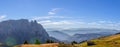 Super panorama of Seiser Alm with a view of Punta Euringer mountain. Trentino Alto Adige, South Tyrol, Italy