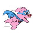 Super pig flying cartoon
