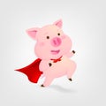 Super Pig on white background. Chinese new year. The Year of pig.