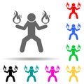 Super power, fire multi color style icon. Simple glyph, flat vector of special human powerful icons for ui and ux, website or