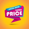 Super price bubble banner - vibrant pink and blue