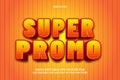 Super promo editable text effect 3 dimension emboss comic style Royalty Free Stock Photo