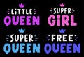 Super queen. Quote for banner. Retro colorful lettering. Vintage typography. Hand drawn grunge phrase.