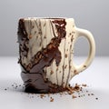 Super Realistic 3d Chocolate Covered Mug With Crisp Outlines