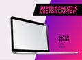 Super Realistic Vector illustration of Aluminum Laptop.