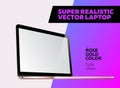 Super Realistic Vector illustration of Aluminum Laptop.