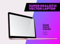 Super Realistic Vector illustration of Aluminum Laptop.