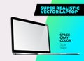 Super Realistic Vector illustration of Aluminum Laptop.