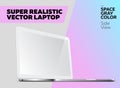 Super Realistic Vector Notebook with Blank Screen.