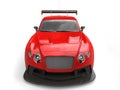 Super red modern sports car - front top down view Royalty Free Stock Photo