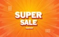 Super sale banner with 3d editable text effect Royalty Free Stock Photo