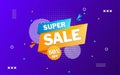 Super sale banner with 3d editable text effect Royalty Free Stock Photo