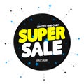 Super Sale, banner design template, discount tag, promotion app icon, vector illustration