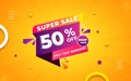 Super sale banner with editable text effect Royalty Free Stock Photo