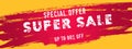 Super sale banner red.Vector template Royalty Free Stock Photo