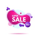 Super Sale Banner Template. Liquid Color Abstract geometric shapes. Fluid Gradient Royalty Free Stock Photo