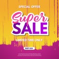 Super Sale Banner Template. Sale Banner Design. Abstract Sale Banner