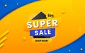 Super Sale banner template with editable text effect Royalty Free Stock Photo