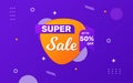 Super sale banner template with editable text effect. Royalty Free Stock Photo