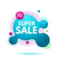 Super Sale Banner Template. Liquid Color Abstract geometric shapes. Fluid Gradient Royalty Free Stock Photo