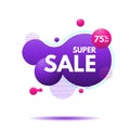 Super Sale Banner Template. Liquid Color Abstract geometric shapes. Fluid Gradient Royalty Free Stock Photo