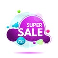 Super Sale Banner Template. Liquid Color Abstract geometric shapes. Fluid Gradient Royalty Free Stock Photo