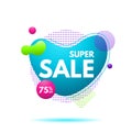 Super Sale Banner Template. Liquid Color Abstract geometric shapes. Fluid Gradient Royalty Free Stock Photo