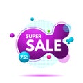 Super Sale Banner Template. Liquid Color Abstract geometric shapes. Fluid Gradient Royalty Free Stock Photo